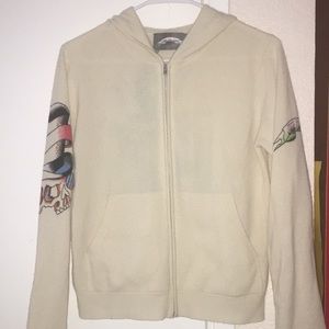100% Cashmere zip up hoodie
